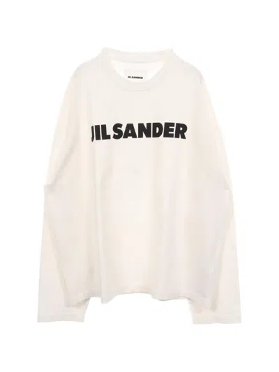 Pre-owned Jil Sander 2010s Logo-print Long-sleeved T-shirt In White