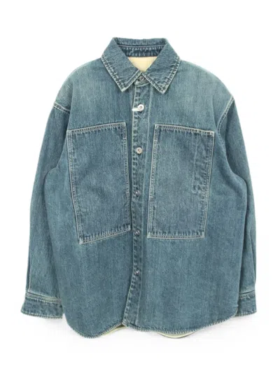 Pre-owned Jil Sander 2010s Oversized Denim Shirt In 蓝色