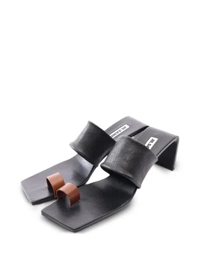 Pre-owned Jil Sander 2010s Toe-strap Block-heel Sandals In Black