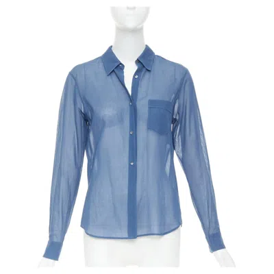 Pre-owned Jil Sander 2011 Raf Simons Blue Cotton Sheer Patch Pocket Shirt Fr36 S