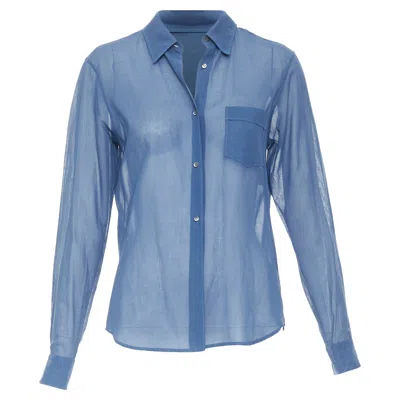 Jil Sander 2011 Raf Simons Blue Cotton Sheer Patch Pocket Shirt Fr36 S In Multi