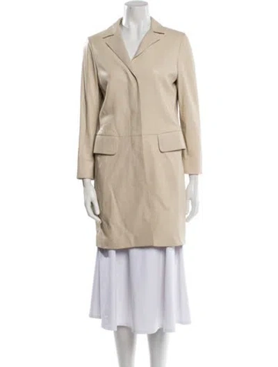Pre-owned Jil Sander 2012 Leather Trench Coat In Neutral