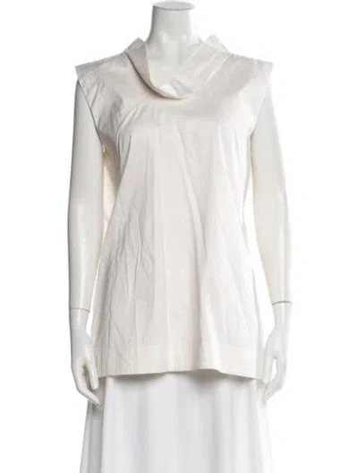 Pre-owned Jil Sander 2013 Cowl Neck Top In White