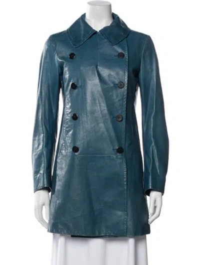 Pre-owned Jil Sander 2013 Leather Jacket In Blue