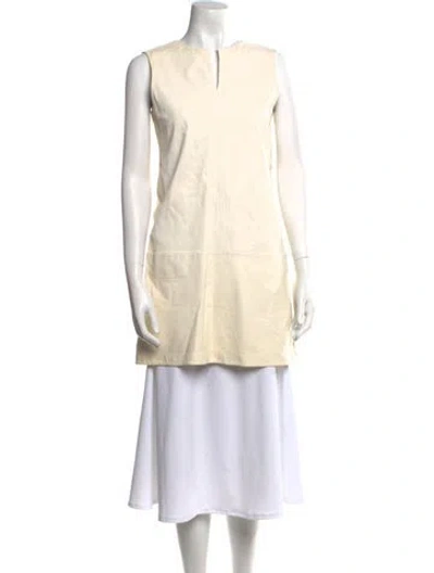 Pre-owned Jil Sander 2013 Leather Tunic In Neutral