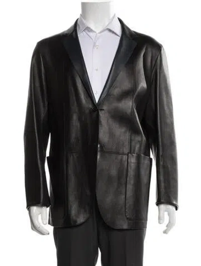 Pre-owned Jil Sander 2014 Lamb Leather Jacket In Blue