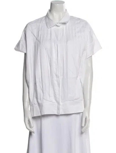 Pre-owned Jil Sander 2014 Short Sleeve Button-up Top In White