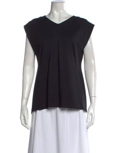 Pre-owned Jil Sander 2014 V-neck Top In Black