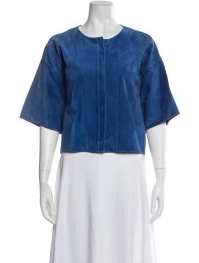 Pre-owned Jil Sander 2015 Calf Leather Jacket In Blue