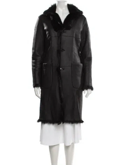 Pre-owned Jil Sander 2015 Lamb Leather Coat In Black