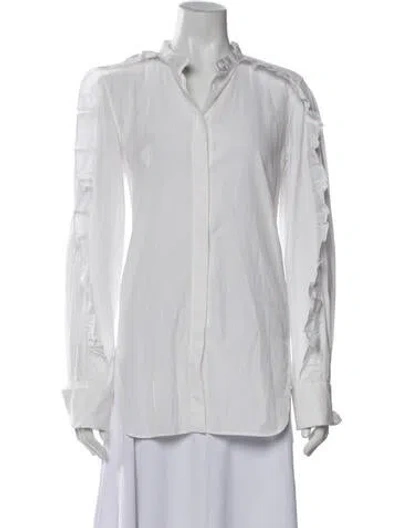 Pre-owned Jil Sander 2015 Long Sleeve Button-up Top In White