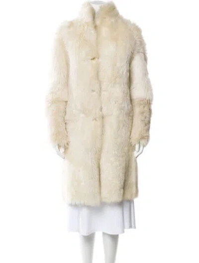 Pre-owned Jil Sander 2015 Reversible Fur Coat In Neutral