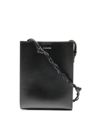 Pre-owned Jil Sander 2015 Small Tangle Leather Cross Body Bag In Black