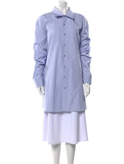 Pre-owned Jil Sander 2016 Long Sleeve Button-up Top In Blue