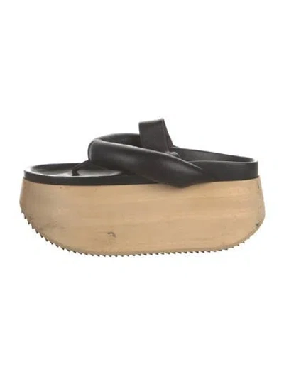Pre-owned Jil Sander 2019 Leather Slides In Black
