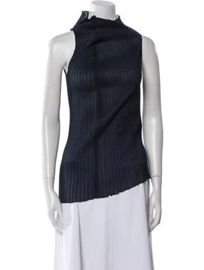 Pre-owned Jil Sander 2020 Mock Neck Blouse In Blue