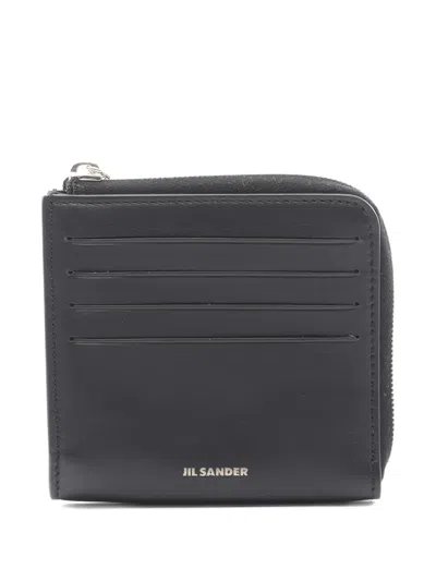 Pre-owned Jil Sander 2020s Leather Card Case In Black