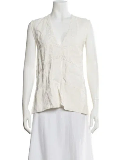 Pre-owned Jil Sander 2023 Linen Top In White