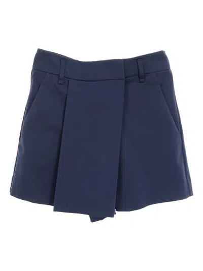 Pre-owned Jil Sander 20s Pleated Skorts In Blue