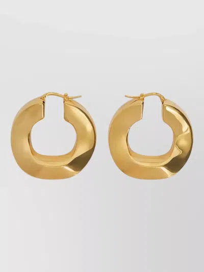 Jil Sander 2104 Hoop Design Polished Finish Earrings