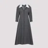 Jil Sander Mid-length Wool Dress With Contrasting Collar In Gray