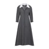 Jil Sander Mid-length Wool Dress With Contrasting Collar In Gold