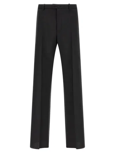 Jil Sander Tailored Virgin Wool Trousers With Zip And Button Closure In Black
