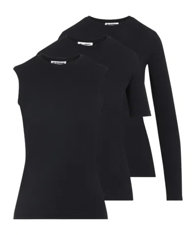 JIL SANDER JIL SANDER 3 PACK LOGO EMBROIDERED TOP