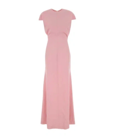 Jil Sander 306 Cap Sleeve Maxi Dress In Pink