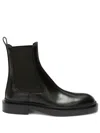 Jil Sander Black Boots With Elastic Side Pannels In Leather Woman In Black