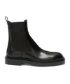 Jil Sander Black Boots With Elastic Side Pannels In Leather Woman In Black