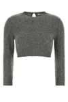 Jil Sander -inspired Wool Blend Knit Sweater For Women In Gray