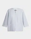 Jil Sander Sharp Wool Gabardine Jacket In Blue