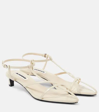 JIL SANDER 35 LEATHER SANDALS