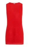 Jil Sander 3d Lace Stitched Top In Red