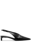 Jil Sander 35 Leather Slingback Pumps In Black