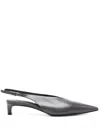 Jil Sander Leather Slingback Pump In Grey