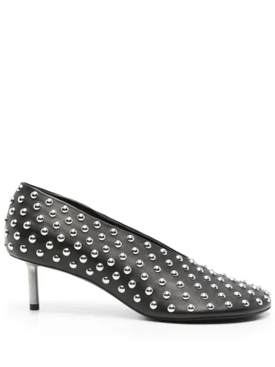 Jil Sander Studded Leather Pumps In Black