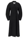 Jil Sander Black Double-breasted Coat In Virgin Wool In Black