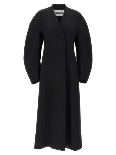 Jil Sander 53 Coats, Trench Coats In Black