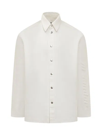 Jil Sander Organic Cotton Denim Shirt In White