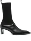 Jil Sander Stretch-knit And Leather Ankle Boots