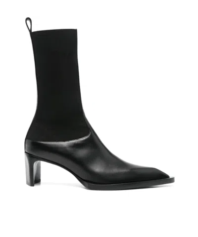 JIL SANDER 60MM LEATHER CHELSEA ANKLE BOOTS