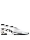 Jil Sander 60mm Leather Pumps In Silver
