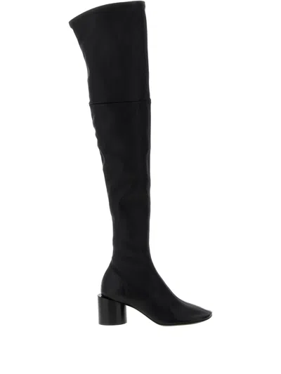 Jil Sander 60mm Leather Round-toe Boots In Black
