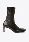 JIL SANDER 65 LEATHER ANKLE BOOTS