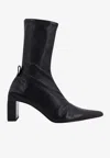 Jil Sander Block Heel Leather Ankle Boots In Black