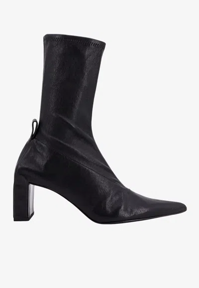 Jil Sander 65 Leather Mid-calf Boots In Black