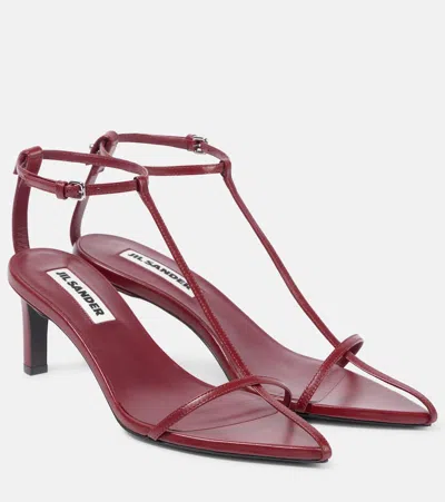 Jil Sander 65 Leather Sandals In Pink
