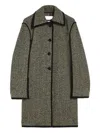 Jil Sander Herringbone Pattern Mid-length Coat In Brown